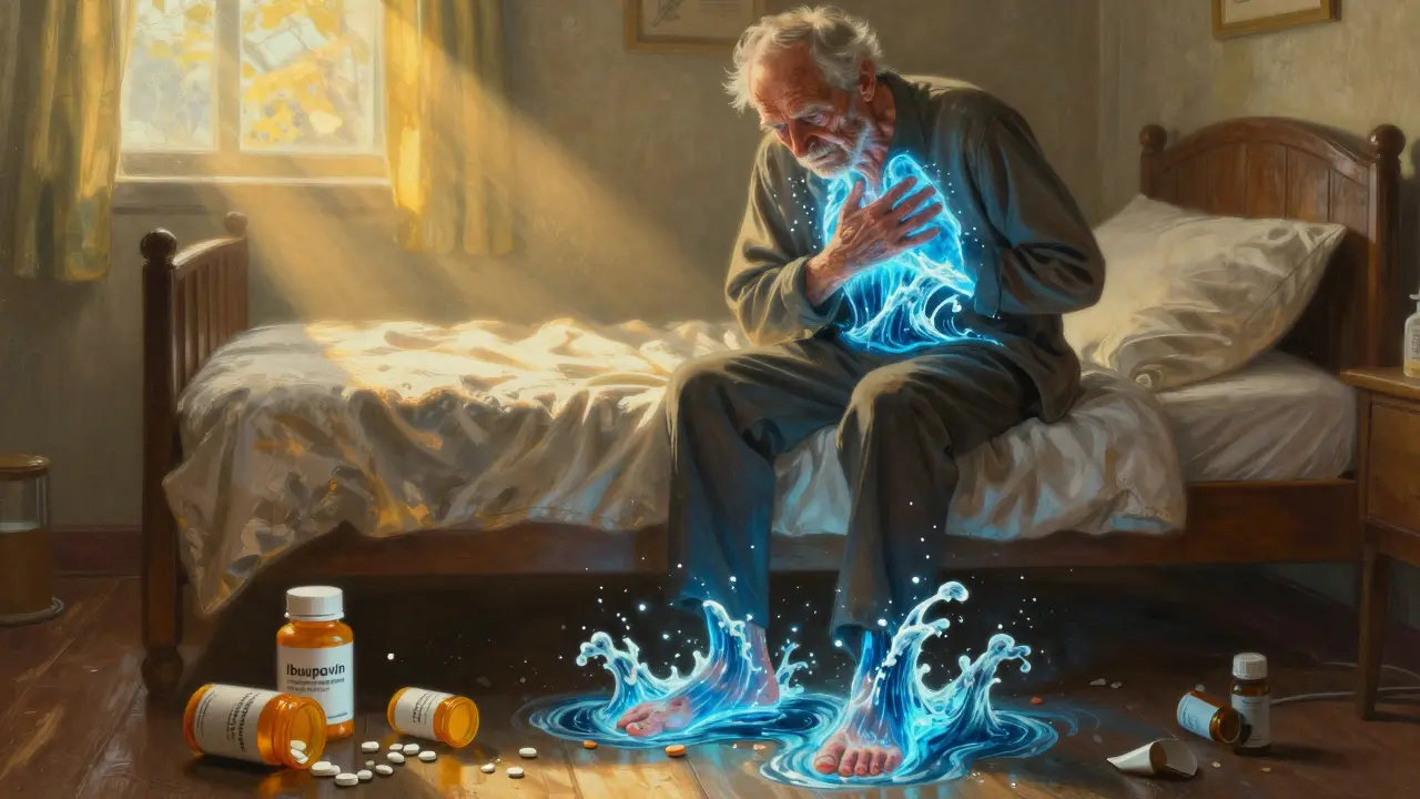 NSAIDs y Insuficiencia Cardíaca: Retención de Líquidos y Riesgo de Hospitalización