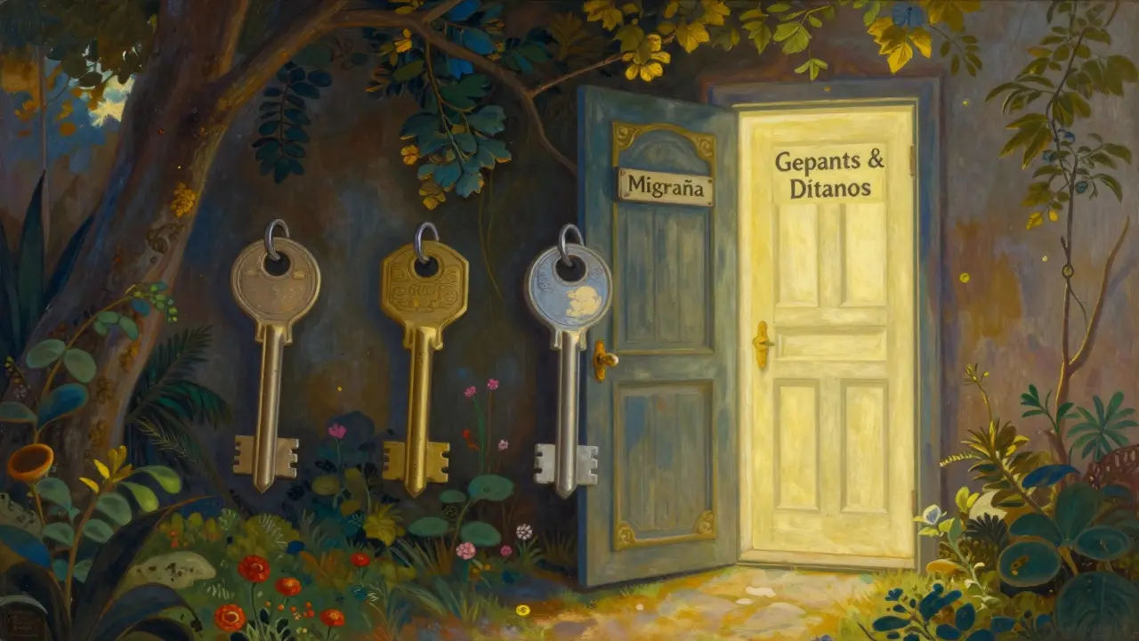 Tres llaves distintas abriendo una puerta mientras otra puerta brillante espera.