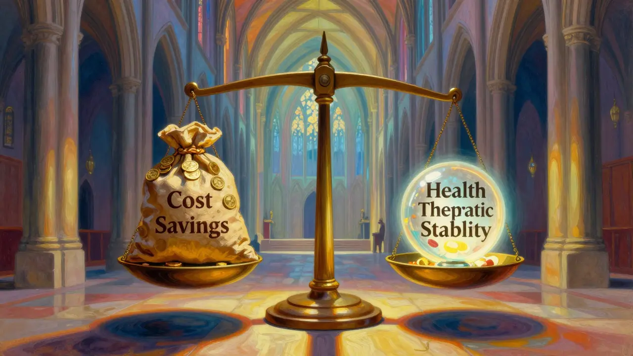 Balanza conceptual entre ahorro económico y estabilidad de salud, estilo artístico